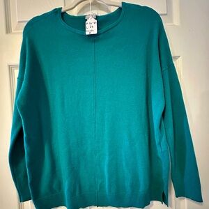 Chico's Vibrant Teal Crew Neck Sweater